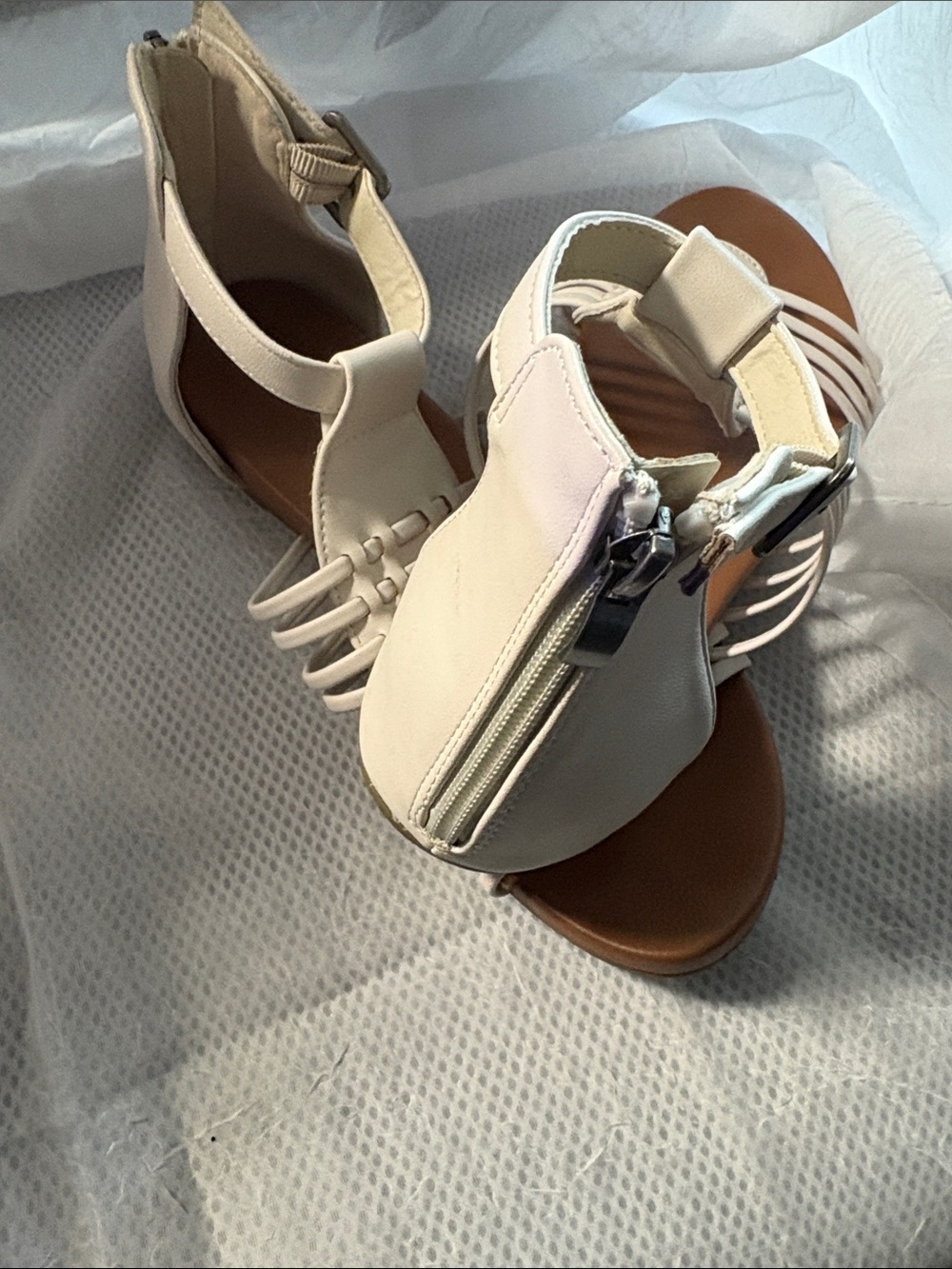 Women’s White Strappy Gladiator Sandals - Picture 3 of 3